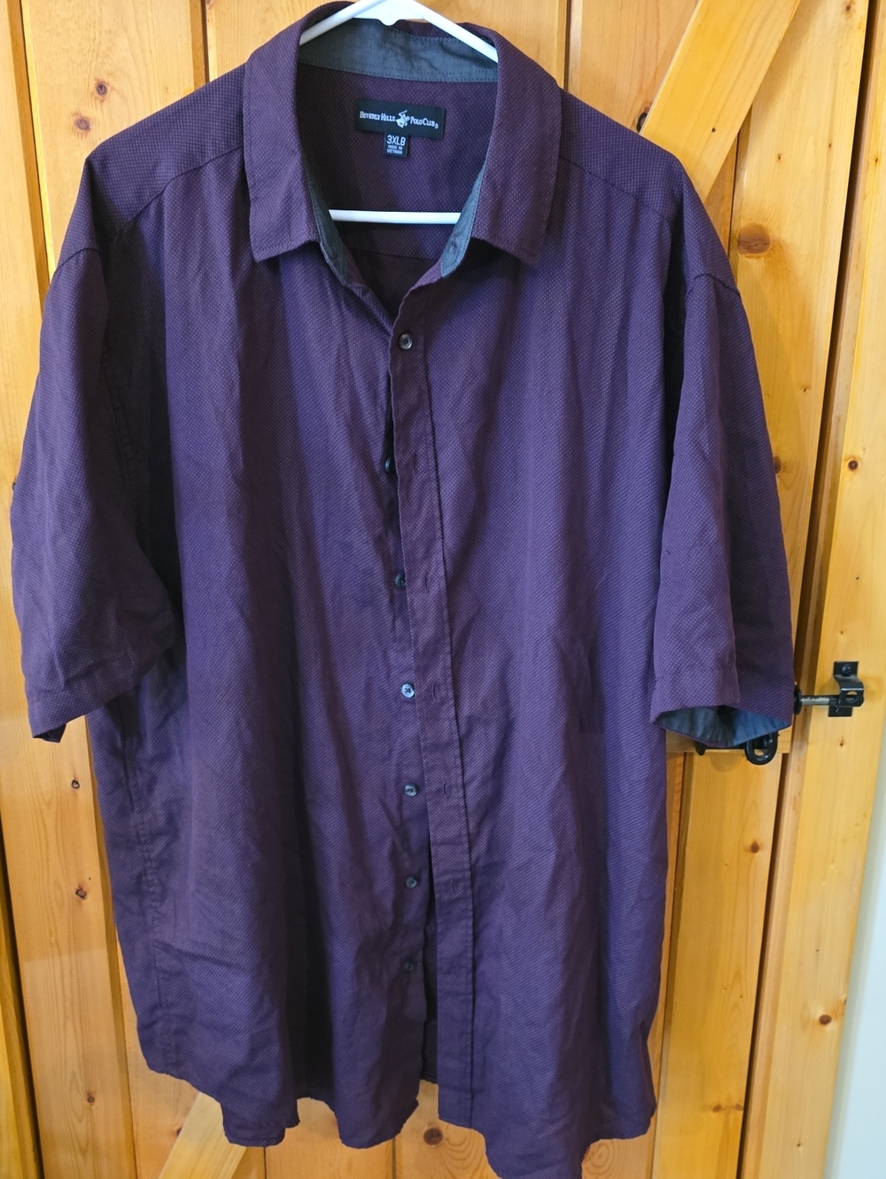 Dark Purple Button-Up Shirt Beverly Hills Polo Club Size 3XLB